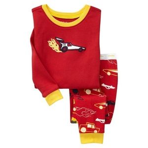 Baby Gap pajamas NWT red RACE CAR flames formula 1